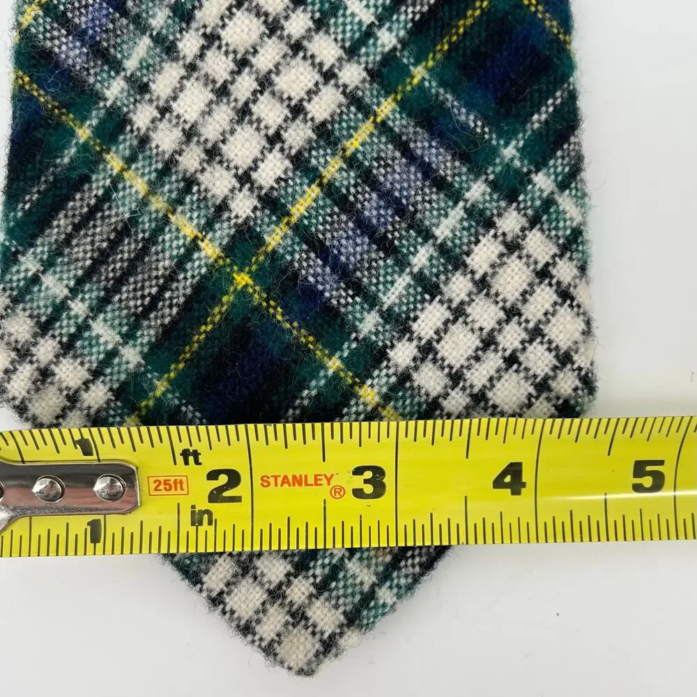 70s plaid wool neck tie Golden Clasp Prince Consort 1970s vintage